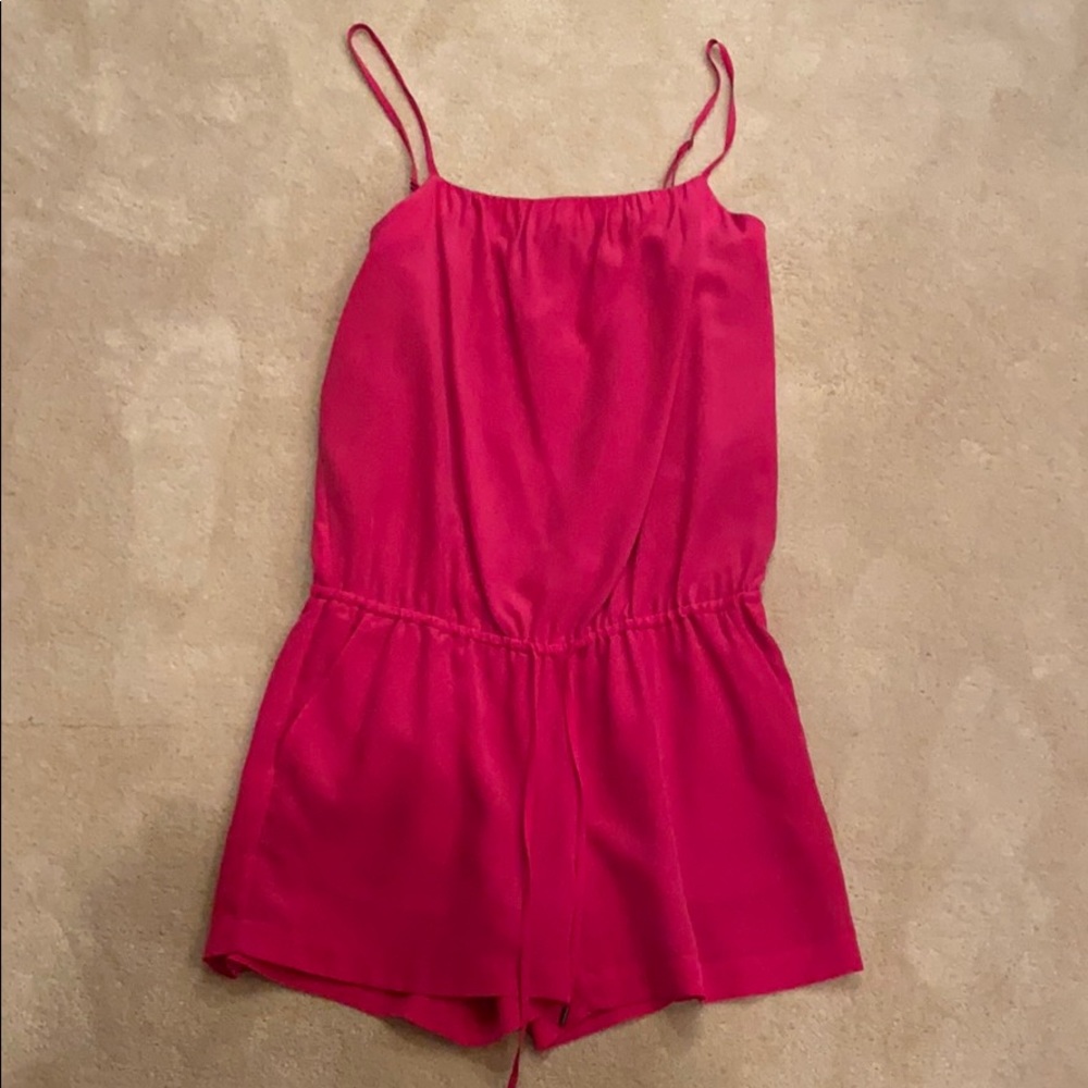 Joie hot pink shorts romper